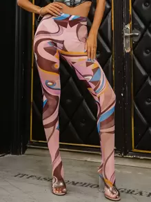 Glamaker Random Geo Print Leggings - Multicolor - View 1