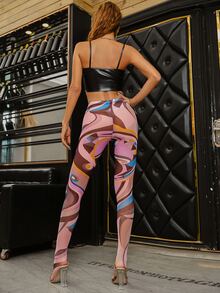 Glamaker Random Geo Print Leggings - Multicolor - View 2