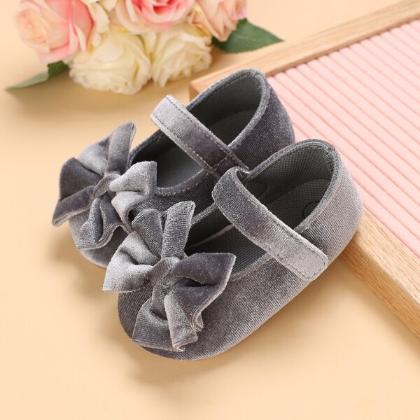 

Baby Girl Bow Decor Flats, Grey