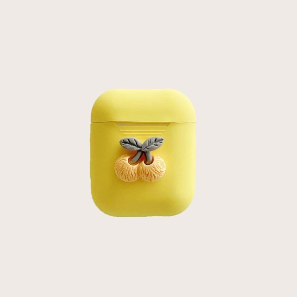 

Cherry Decor Case For Airpods, Yellow