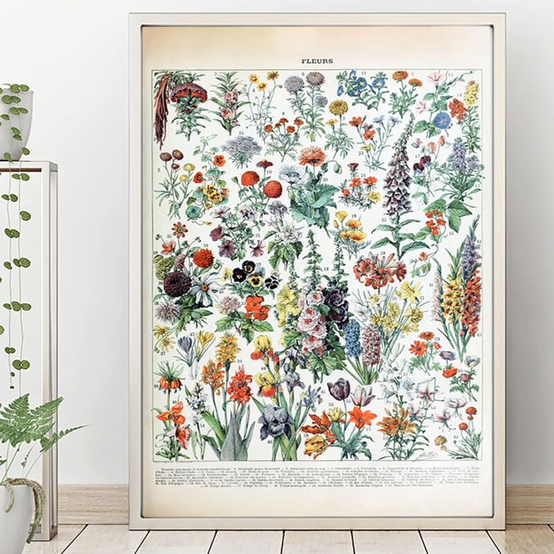 

Flower Print Unframed Painting, Multicolor