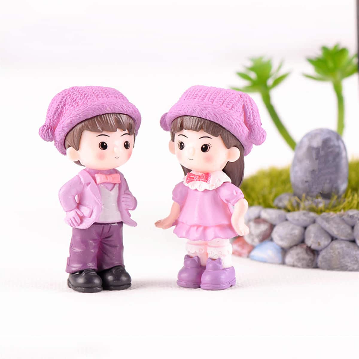 

2pcs Couple Shaped Art Decoration, Purple