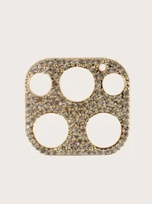 1 miếng bảo vệ ống kính máy ảnh trang trí bằng kim cương giả Tương thích với iPhone - Vàng - Xem 2