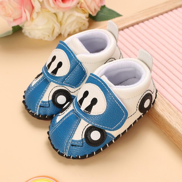 

Baby Boy Cartoon Car Design Sneakers, Blue and white