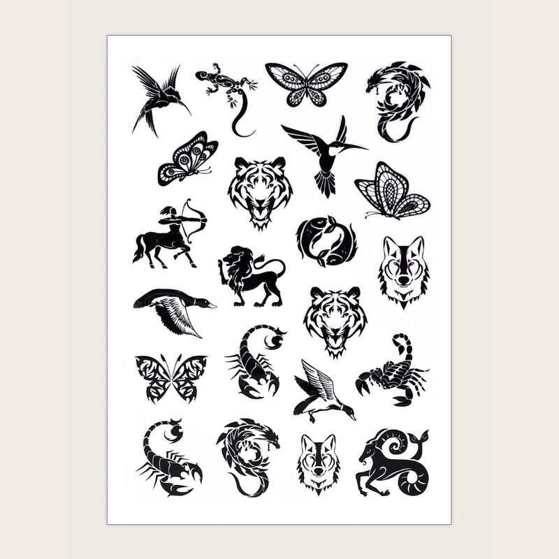 

1sheet Animal Pattern Nail Art Sticker, Black