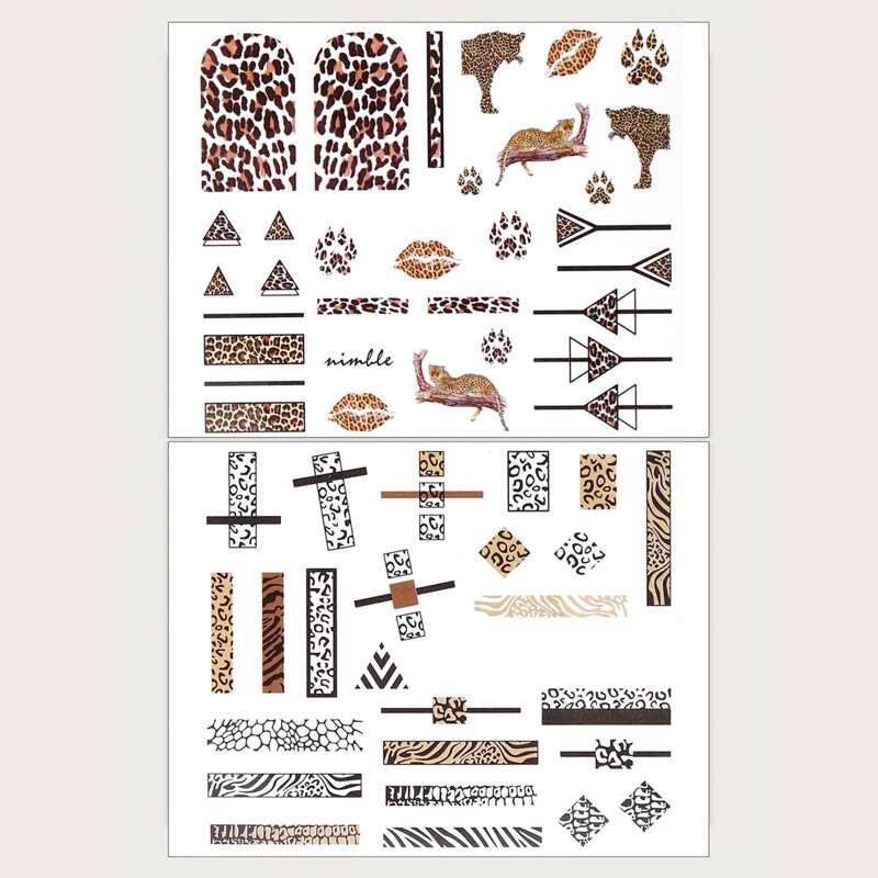 

2sheets Leopard Nail Art Sticker, Multicolor