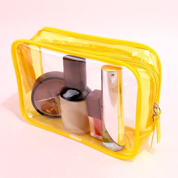 

Clear Square Makeup Bag, Yellow
