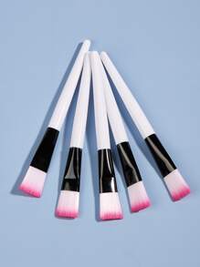 Fiber Hair Mask Brush 5 Pack-Rose Red, Kabuki Makeup Brush Eyeshadow Blush Face Powder Makeup Brush, Mineral and Liquid Makeup Makeup Brush - Hot Pink - View 3