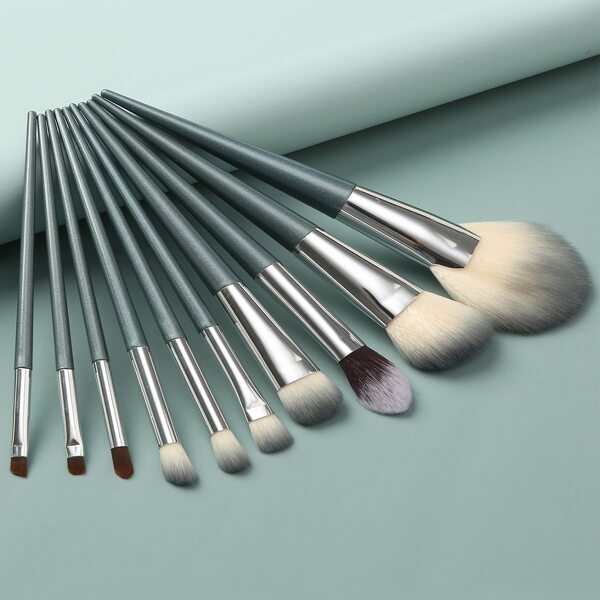 

10pcs Makeup Brush Set, Teal blue