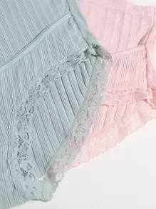 SHEIN 3pack Maternity Lace Trim Panty Set For Mother - Multicolor - View 5