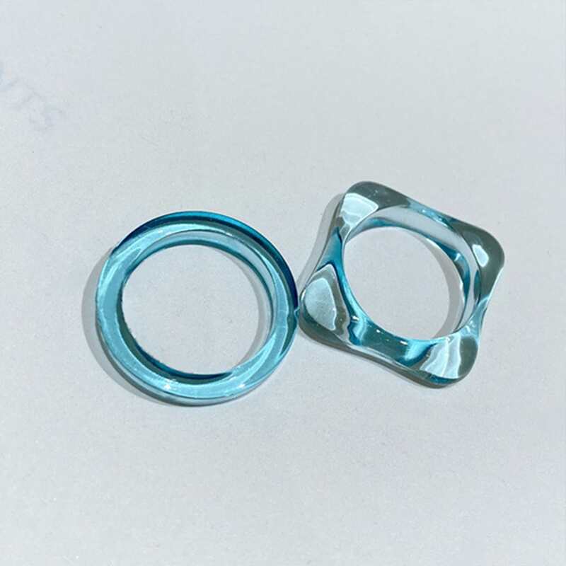 

2pcs Resin Ring, Blue