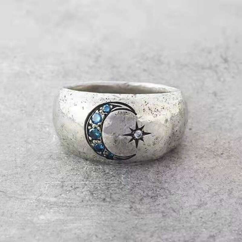

Rhinestone Decor Ring, Antique silver