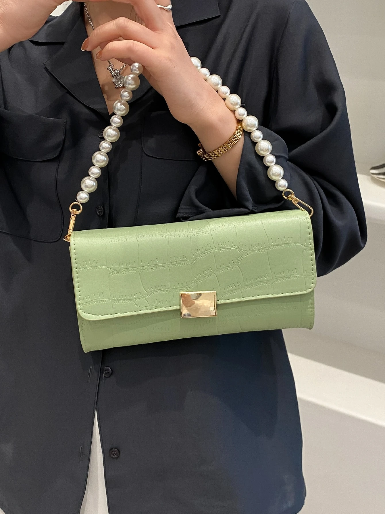 Details about / Faux Pearl Chain Women Handbag Strap Shoulder Bag Pendant Europe Seller EU Stock
