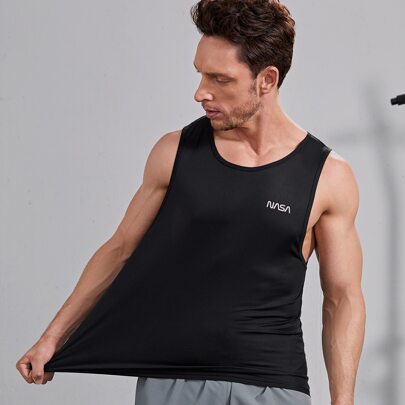 Men Letter Graphic Sports Tank Top