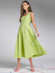 SHEIN 抽繩鏤空素色洋裝