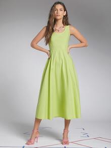 SHEIN 抽繩鏤空素色洋裝