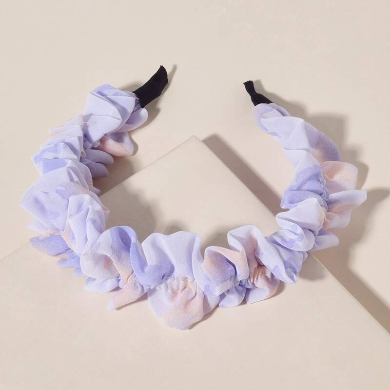 

1pc Pleated Hair Hoop, Lilac purple