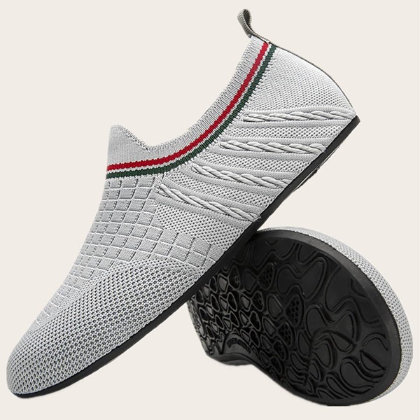 

Men Knit Panel Sports Shoes, Light grey