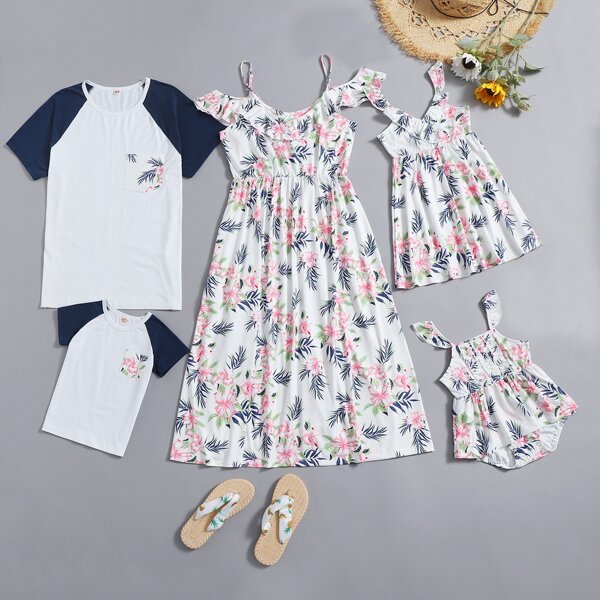 

1pc Allover Floral Print A-line Dress, Multicolor
