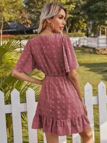 SHEIN Unity Dress Ruffle Plain Boho - Dusty Pink - View 2