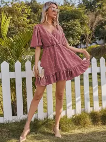 SHEIN Unity Dress Ruffle Plain Boho - Dusty Pink - View 3