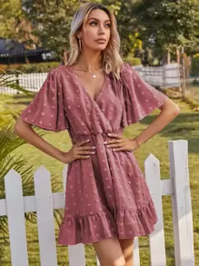 SHEIN Unity Dress Ruffle Plain Boho - Dusty Pink - View 4
