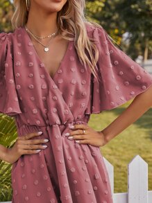 SHEIN Unity Dress Ruffle Plain Boho - Dusty Pink - View 5