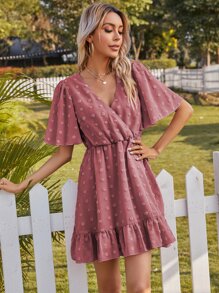 SHEIN Unity Dress Ruffle Plain Boho - Dusty Pink - View 7