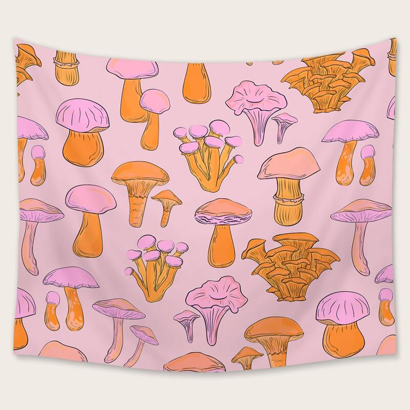 

1pc Mushroom Graphic Tapestry, Multicolor