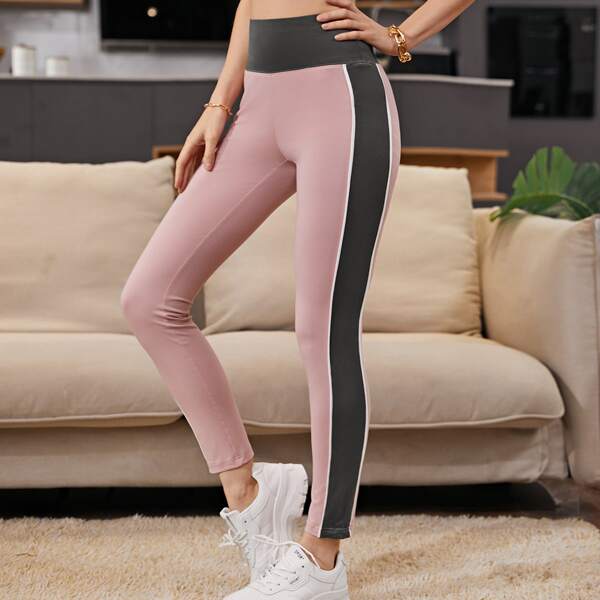 

Contrast Sideseam Contrast Tipping Leggings, Multicolor