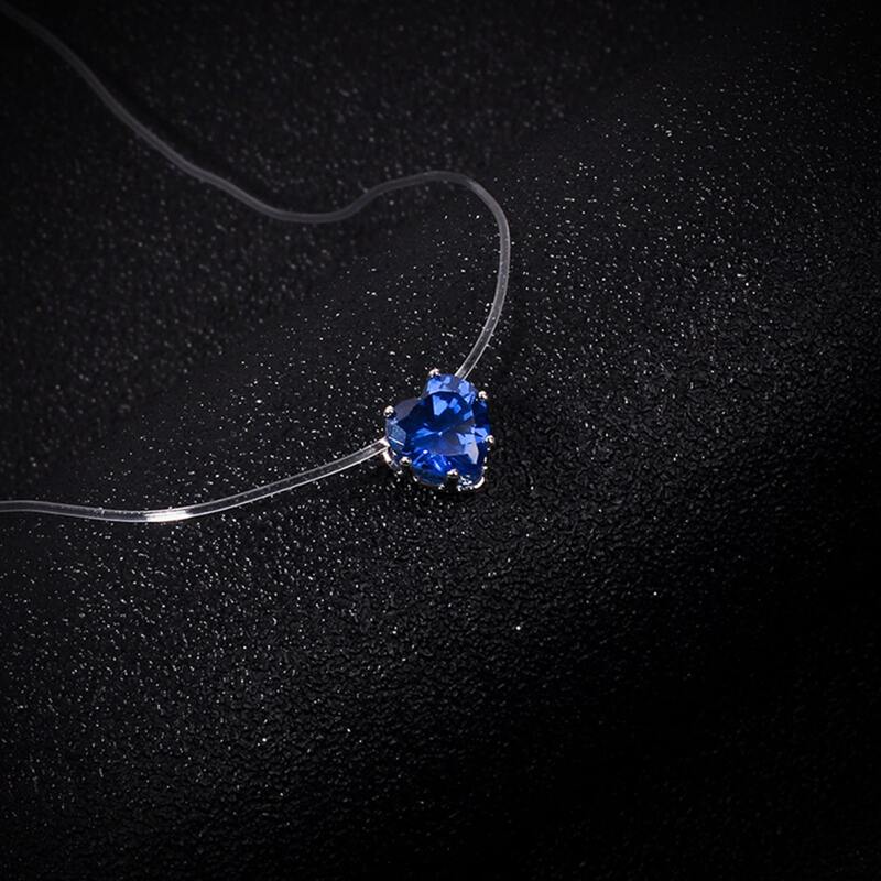 

Rhinestone Decor Necklace, Blue