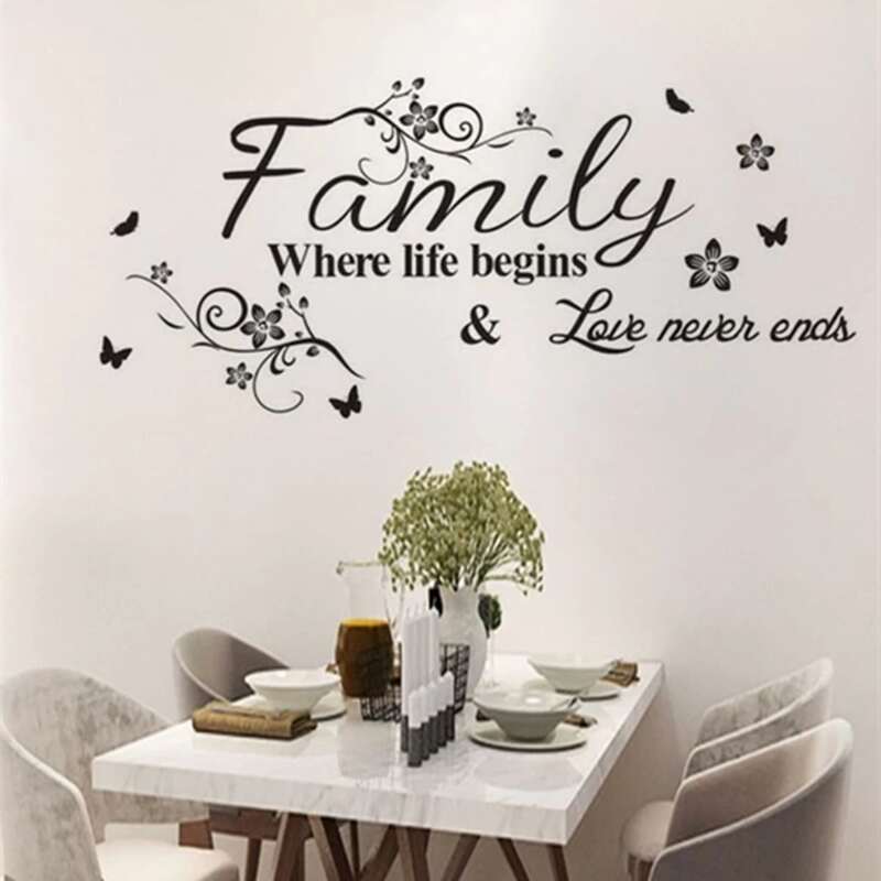 

Slogan Print Wall Sticker, Black