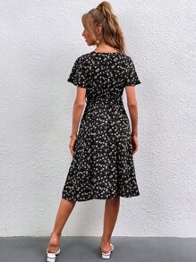 Vestido con cinturón floral - Multicolor - Ver 2