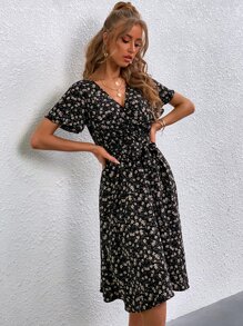 Vestido con cinturón floral - Multicolor - Ver 5