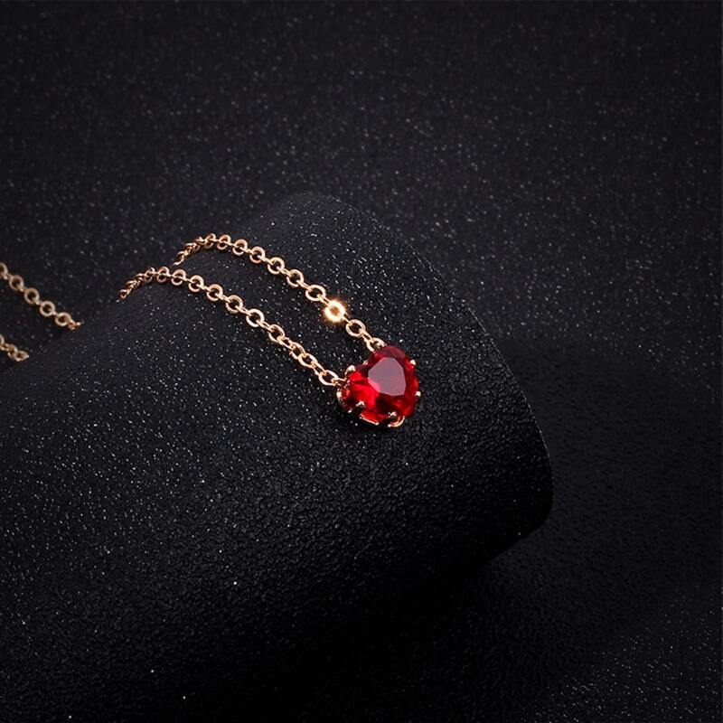 

Crystal Pendant Necklace, Red
