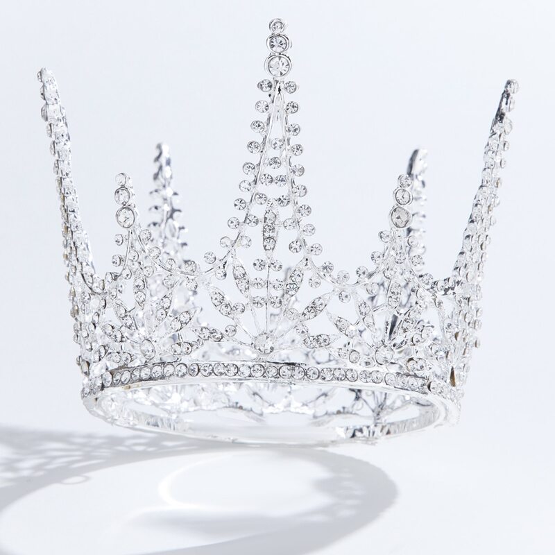

Rhinestone Crown Decor Headband, Silver