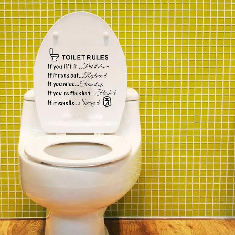 

Letter Graphic Toilet Sticker, Black