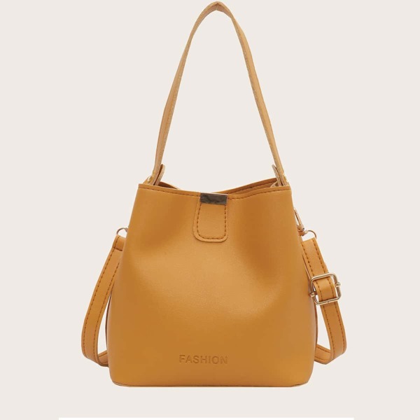 

Minimalist Letter Embossed Shoulder Bag, Yellow