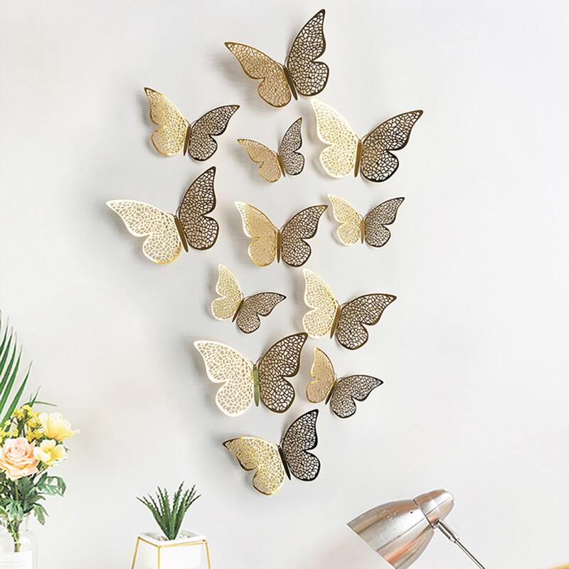 

12pcs 3D Butterfly Wall Sticker, Multicolor