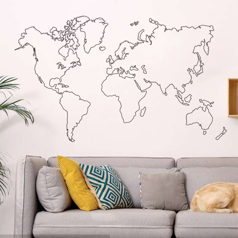 

Map Wall Sticker, Black