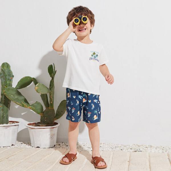 

Toddler Boys Tree & Letter Graphic Tee and Shorts Set, Multicolor