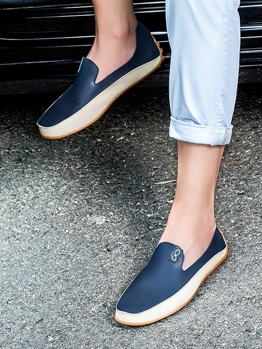 Mocasines de hombres bicolor - Azul Marino - Ver 1