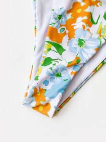 Floral Print Bikini Set For Summer Beach Vacation - Multicolor - View 3