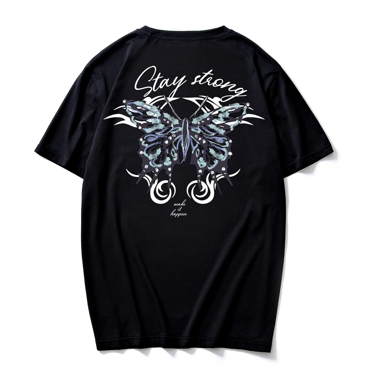 

Guys Letter Butterfly Graphic Tee, Black