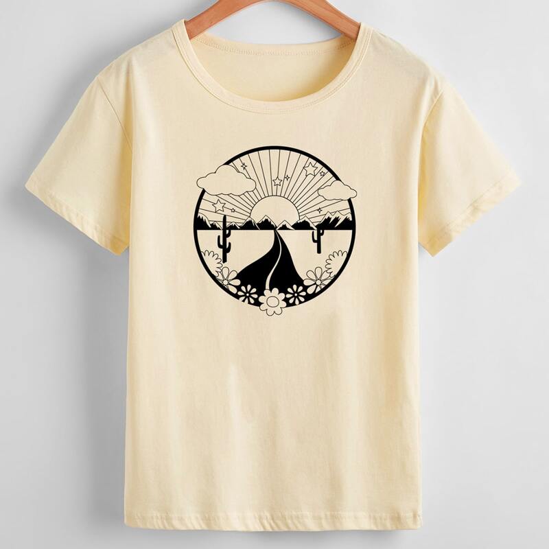 

Scenery Graphic Tee, Beige