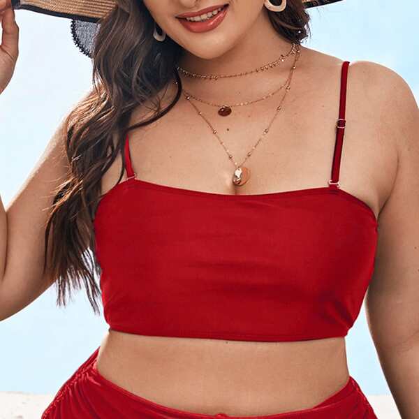 

Plus Plain Bikini Top, Red
