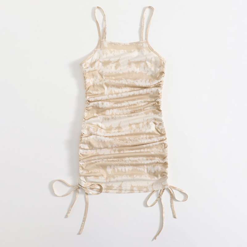 

Tie Dye Drawstring Side Dress, Multicolor