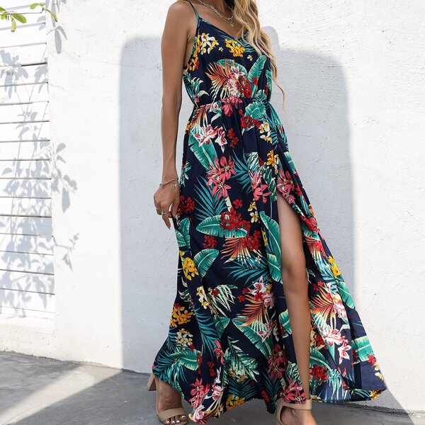 

Tropical Print Cami Dress, Multicolor