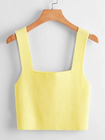 Solid Ribbed Knit Top