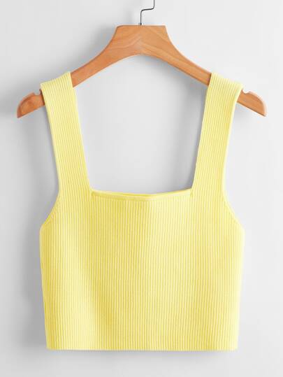 SHEIN Unity Solid Ribbed Knit Top